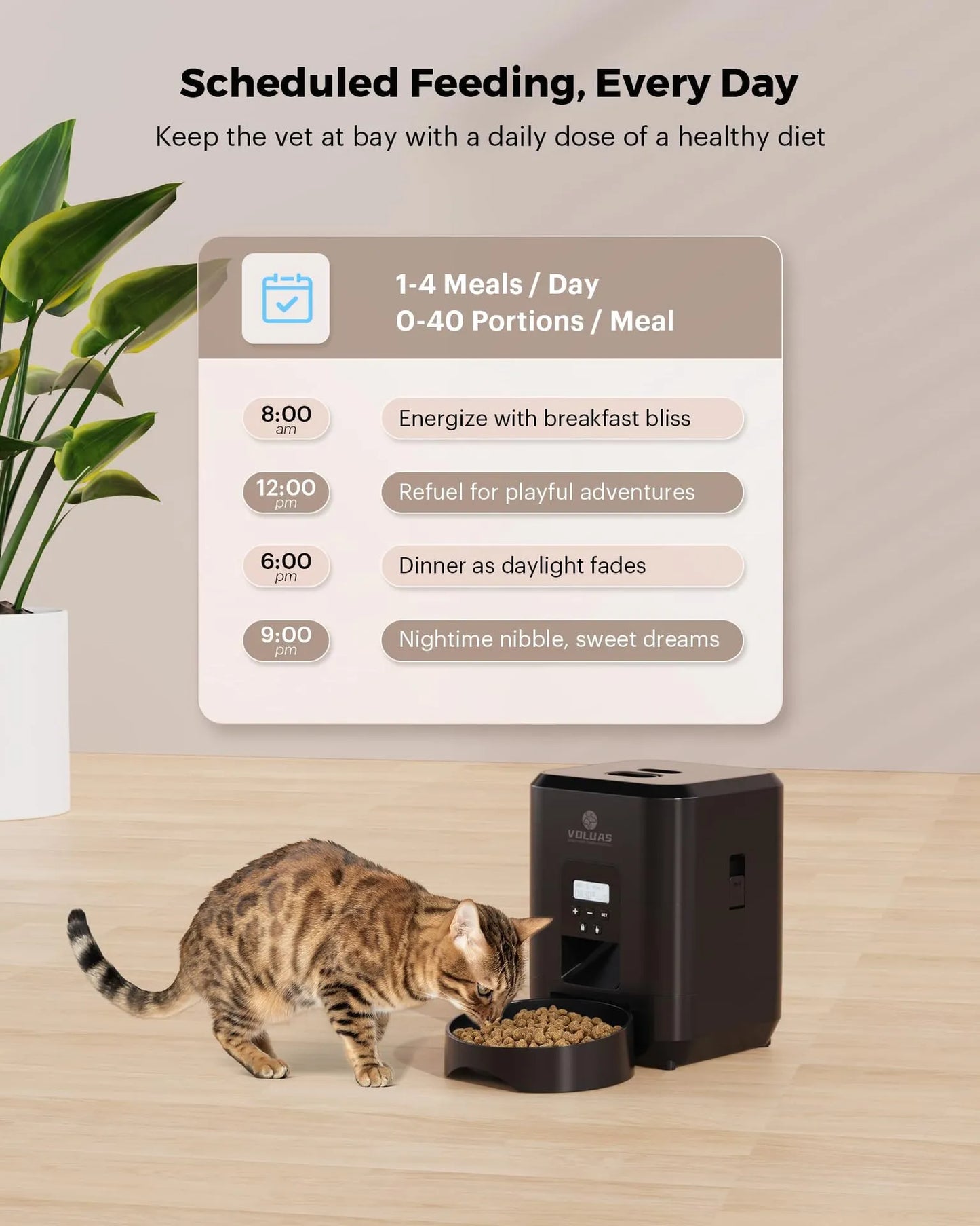 Automatic Pet Feeder - Smart Programmable Timed Feeding for Cats & Dogs