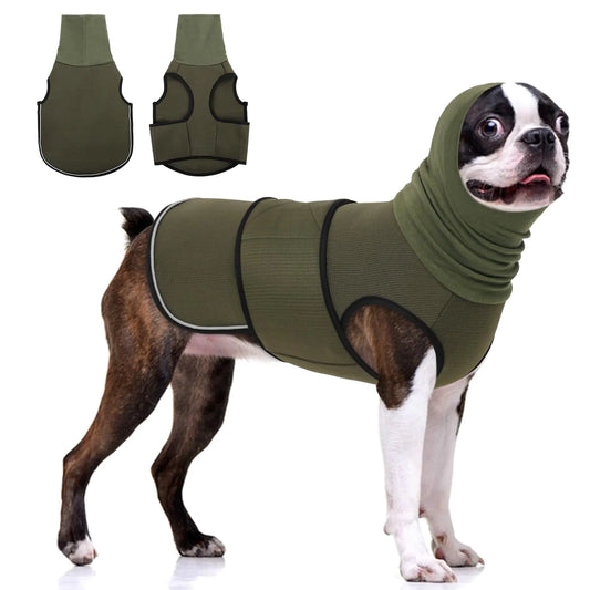 Dog Anxiety Calming Vest with Ear Wrap - Anti-Anxiety Thunder Jacket for Fireworks, Travel & Separation